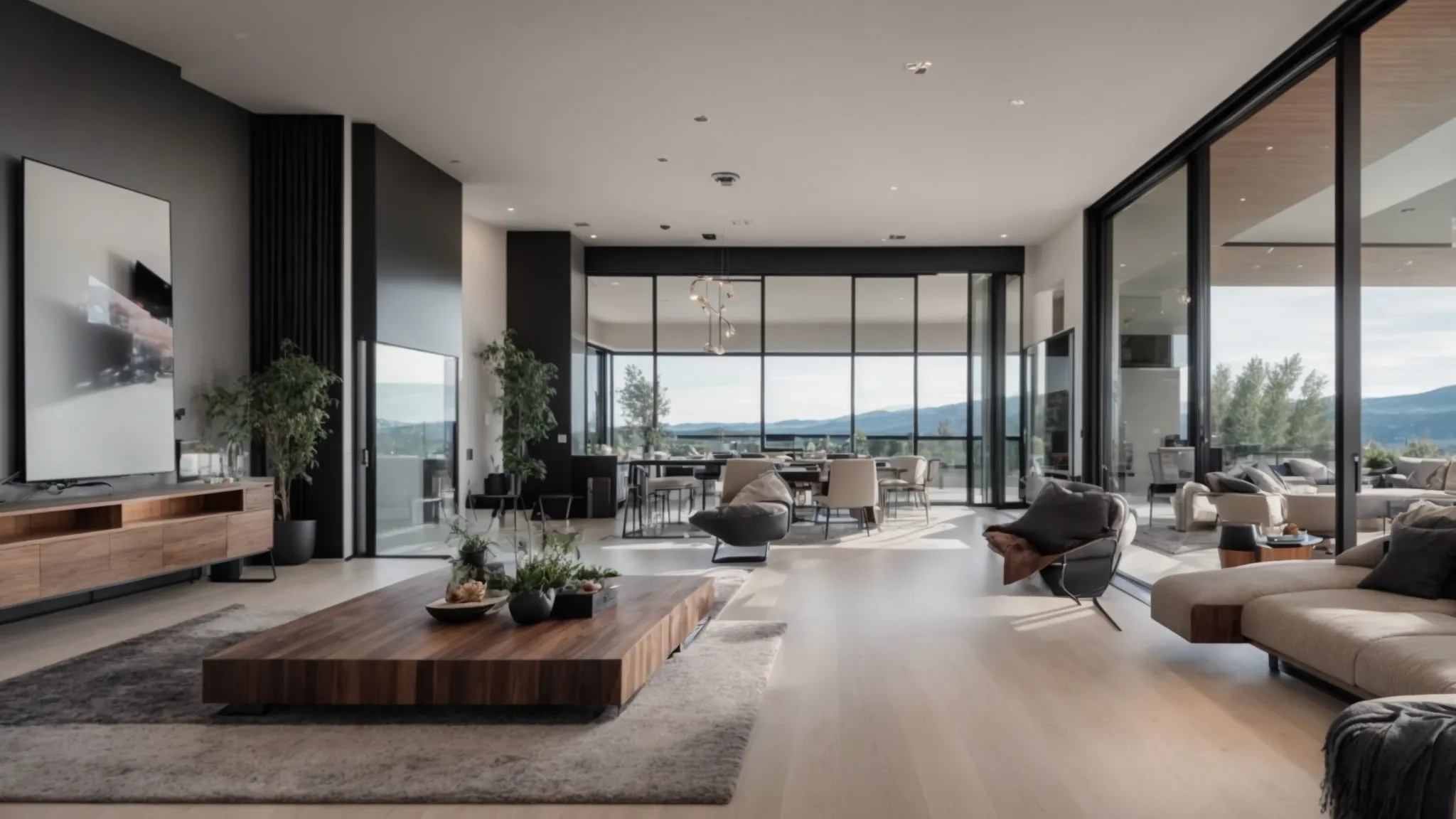 a sleek, modern smart home in kelowna seamlessly integrates cutting-edge technology into every aspect of its design.